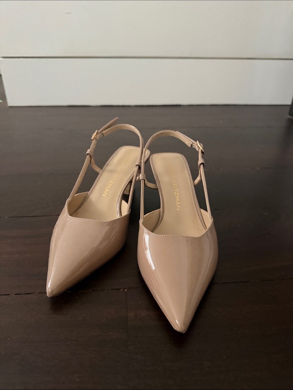 Stuart Weitzman 50mm Vinnie Slingback pumps Nude Patent size 36